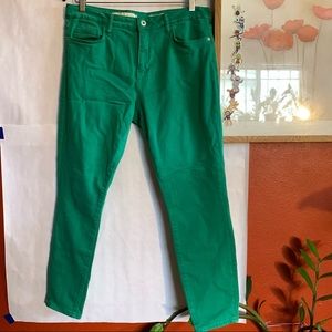 NWOT Pilcro and the letterpress green mid rise skinny jeans sz 32